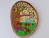 Owl Always Be By Your Side 8 x 5.25 Original Painting on Wood Piece