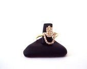 Hamsa Kabbalah Ring with Cubic zirconium