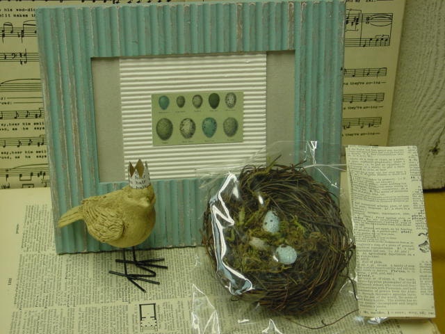 HALF PRICE SALE / spring bird nest trio vignette / bird collector / next and eggs decor / egg collage / nest collection
