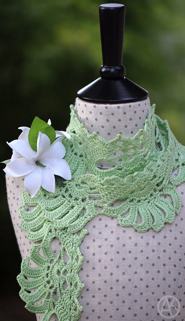 Gardenia Crocheted Scarf Pattern/Ebook PDF Sizes Kids to Adult