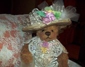 Victorian Style Teddy Bear, Kitty or Bunny with Hat, made to order, samples only