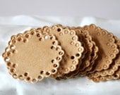 10 Paper Doily Stickers Envelope Seals Kraft