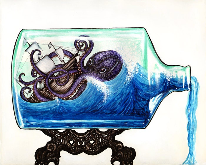 Shipwreck in a Bottle 8x10 archival giclee print