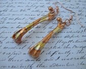 Copper Leaf Real Bone Earrings