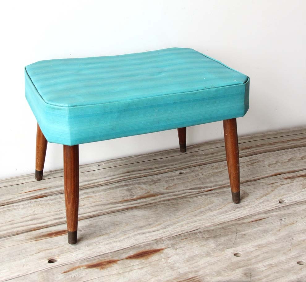 r e s e r v e d Midcentury Aqua Ottoman