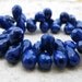 Lapis Briolette Gemstone Faceted 3-d Teardrop Top Drilled 9 to 11mm Set of 18 beads