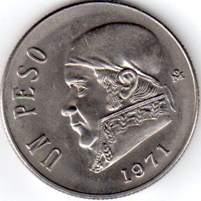 1971 Un Peso, Mexico - vintage coin