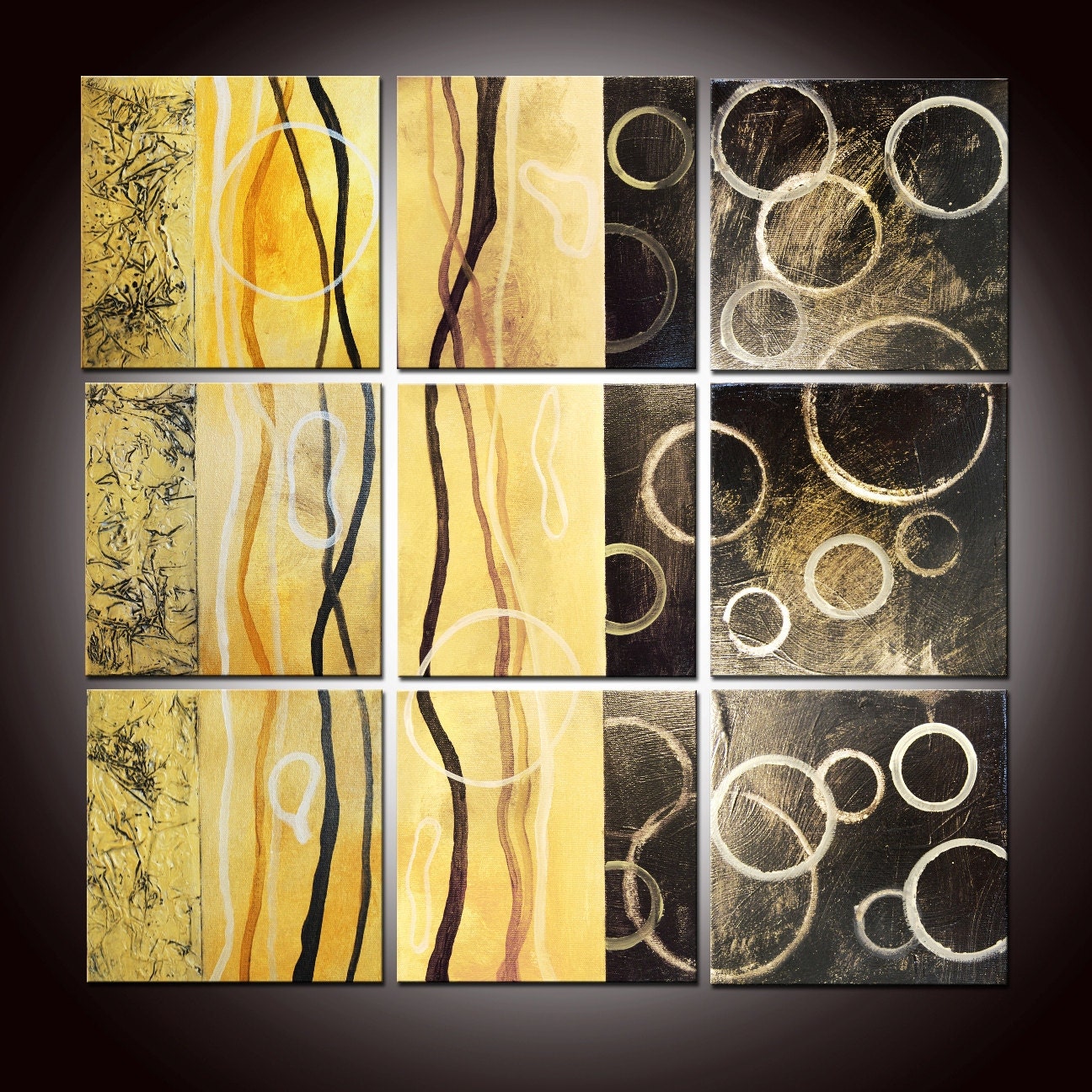 SALE 50% OFF - Original Abstract  Painting by Andrada - Huge 24x24 - 5 Foot painting -Abstract Contemporary Painting
