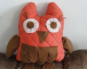 SALE // Owl quilted - orange and brown