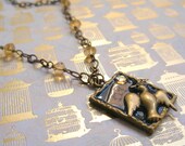 Bird Pendant and Citrine Necklace on Chain