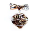 Brass Dangle Globe Pin, Bow Brooch