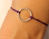 Good Karma Friendship Bracelet Hammered Sterling Silver Macrame Knot Under 25