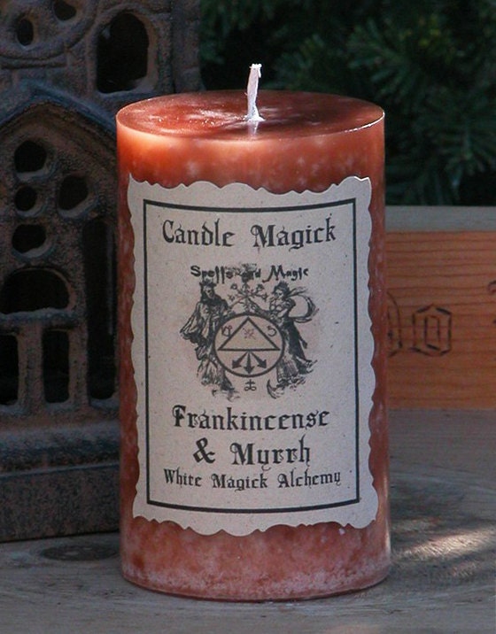 Frankincense and Myrrh Candle Magick . 2x3 Pillar . Blessing, Protection, Healing, Abundance, Spiritual Magick