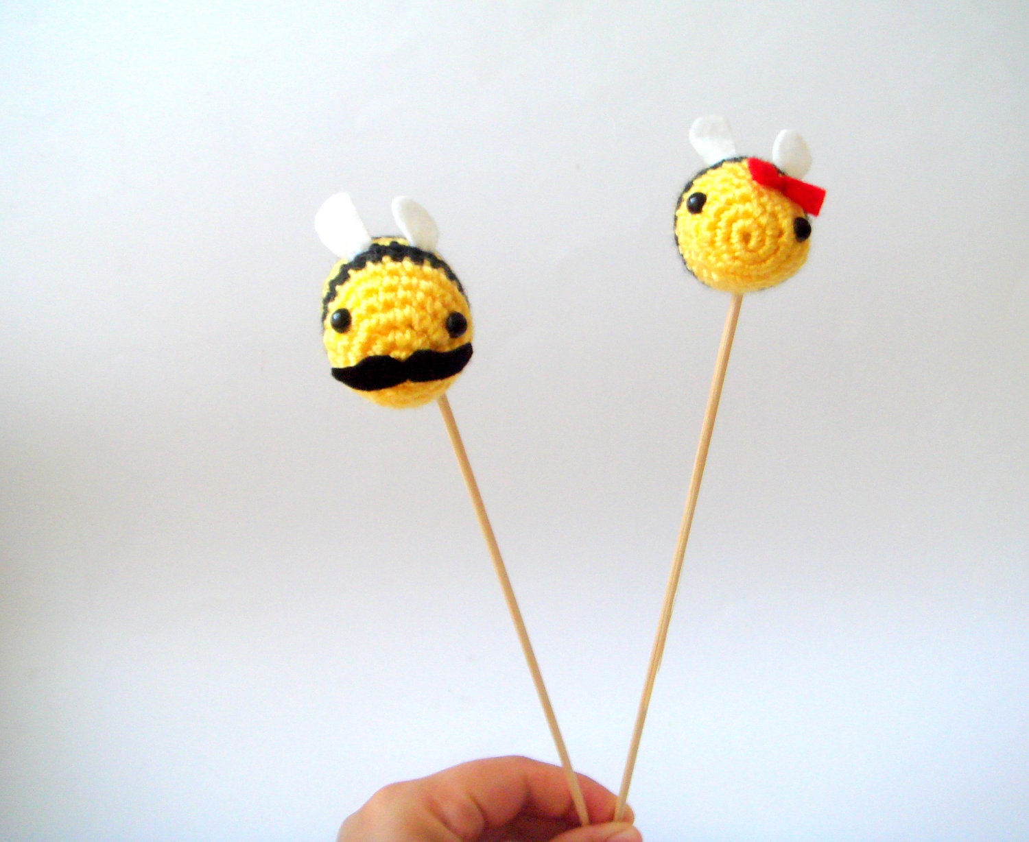wedding cake topper moustache bee bow bee valentine couple
