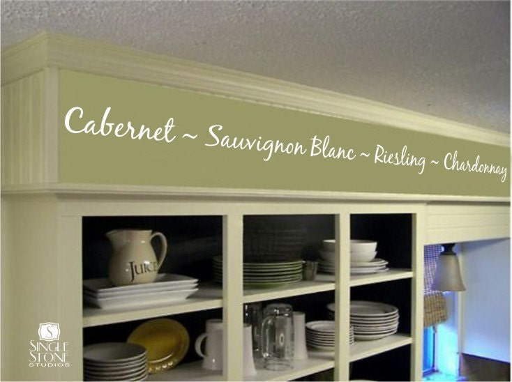 Wine List Border Wall Decals - Vinyl Text Wall Words Sticker Art