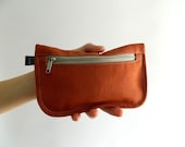 SALE - 10% OFF - D- Pouch in Pumpkin // Wallet / clutch / cosmetic bag / iphone case / travel / Women / Pouch