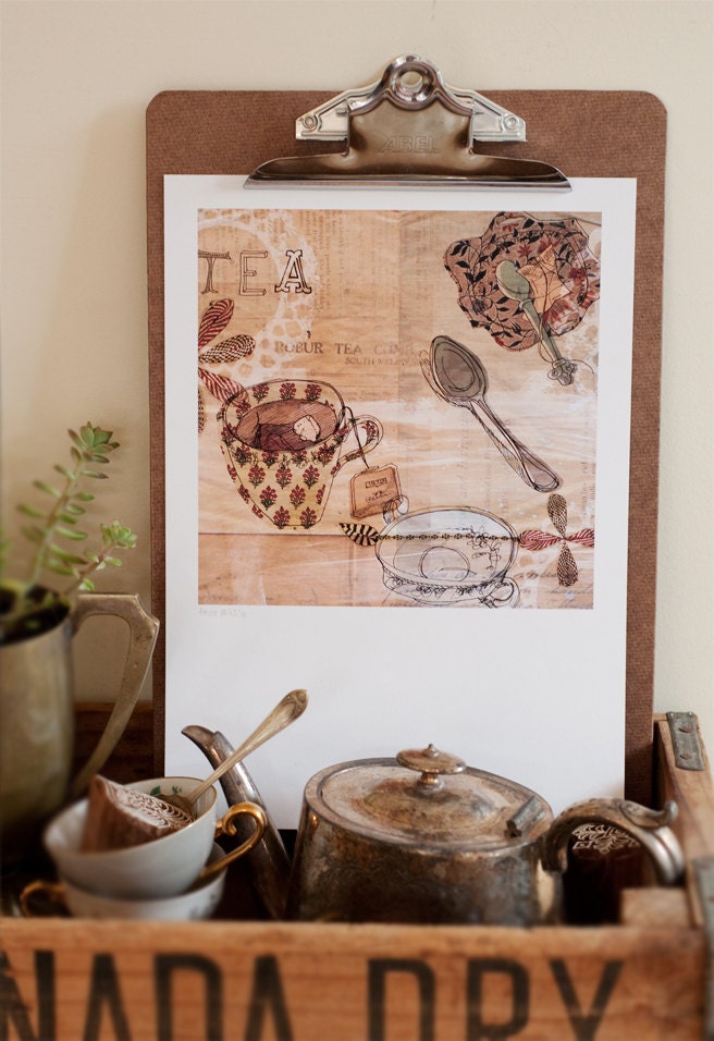 strong tea 7x7 art print