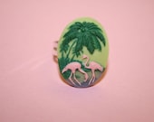 Medium Flamingos Cameo Ring