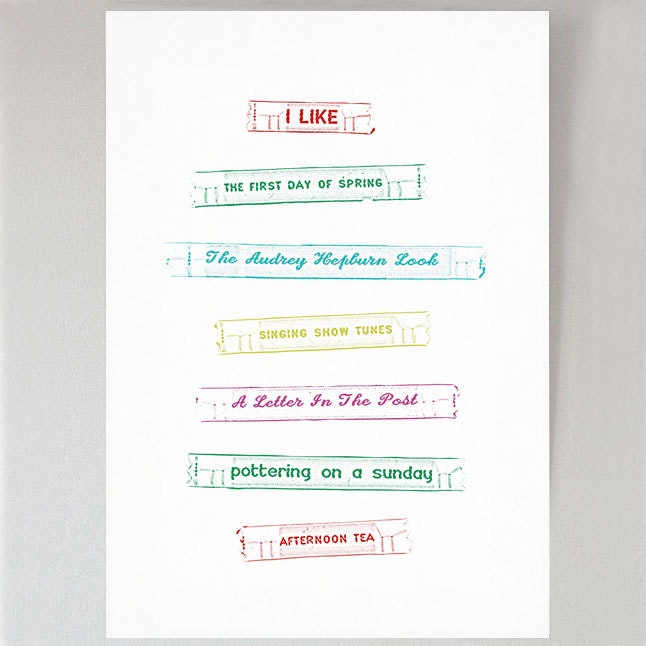 List no. 1 - large print
