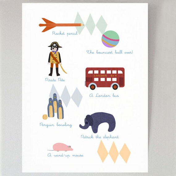 Things I Like boy's print by mrseliotbooks on Et
