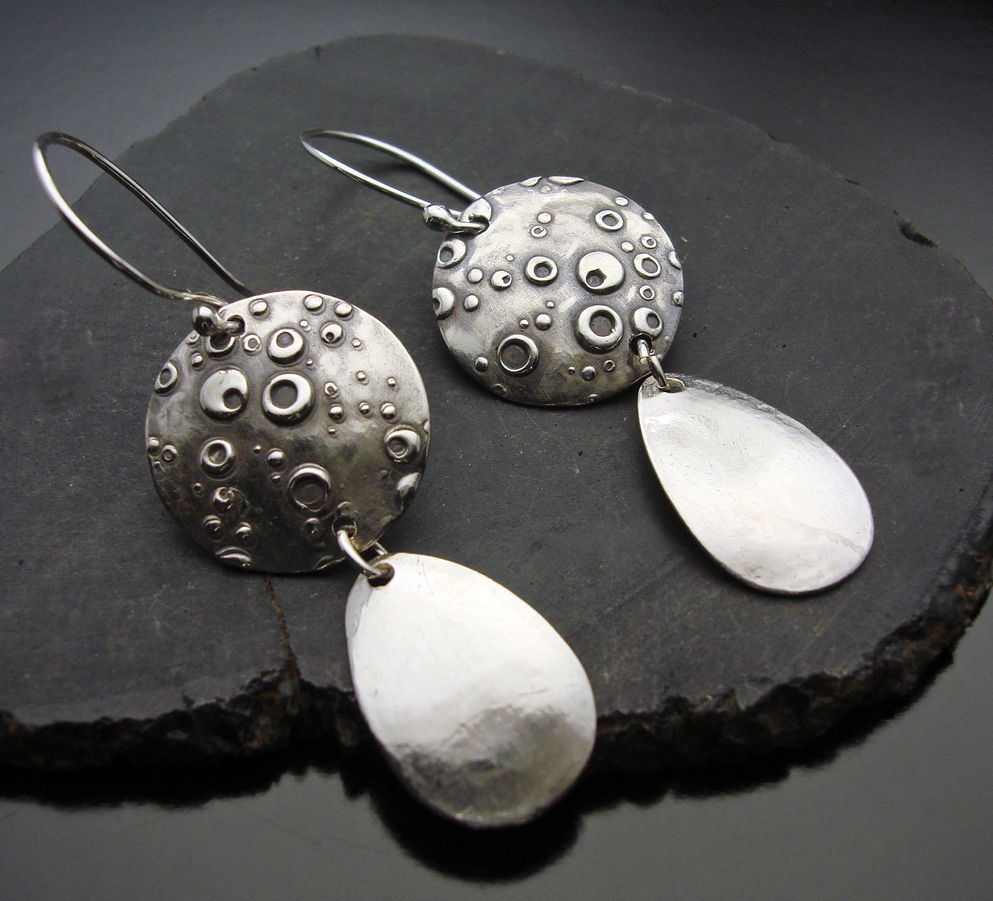 Space Bubbles -Sterling Silver Handmade Earrings - Ready to Ship