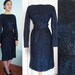 Rare 50s Midnite Blue LUREX Cocktail Dress
