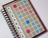 SCRABBLE Recycled Journal Notebook Handmade from Game Board