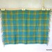 Cozy Mohair Blanket, Vintage 1950s Greens, Blues & Yellows