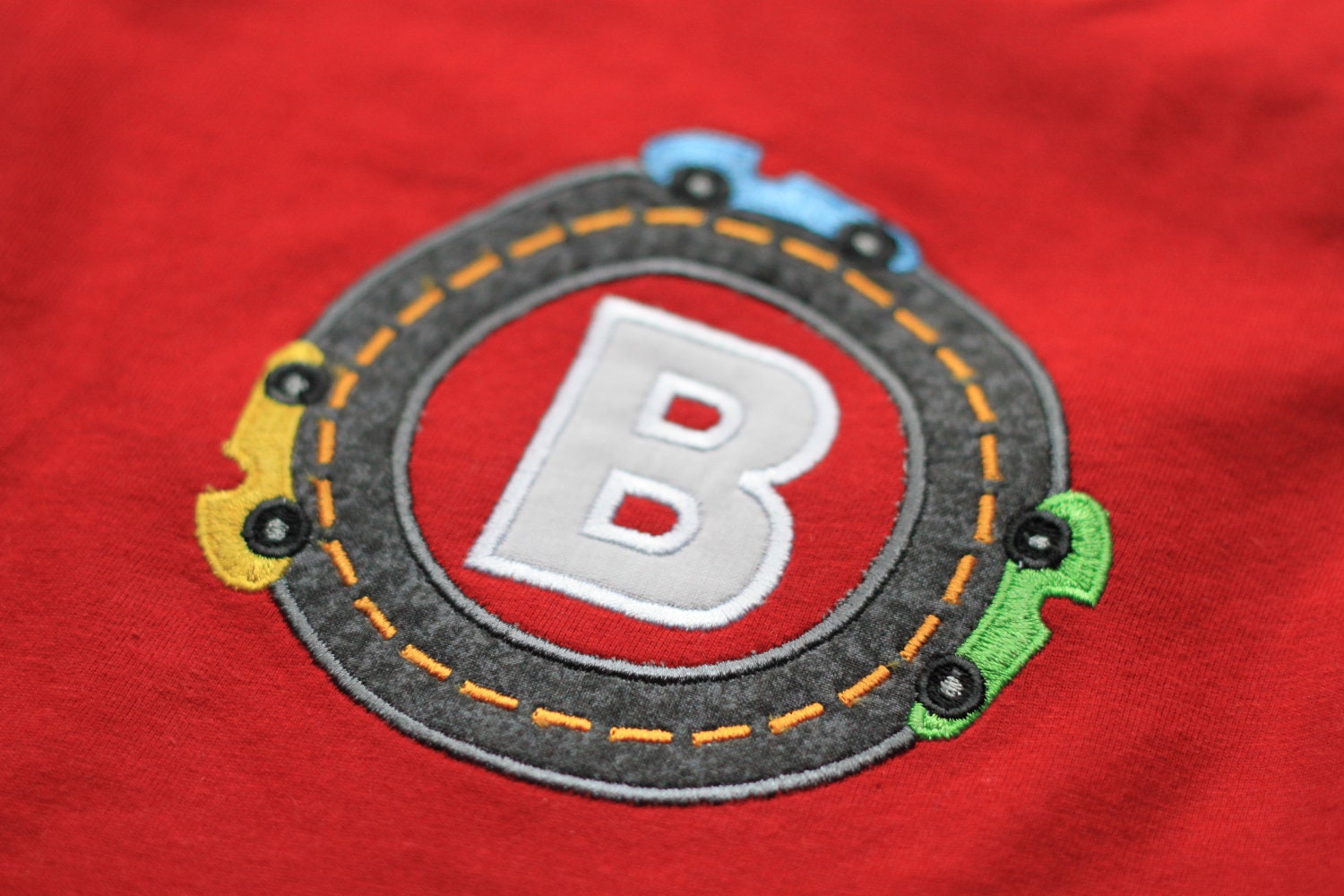 Race Cars Monogrammed Toddler Boy Applique Shirt