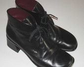 vintage Franco Sarto black leather newsboy style ankle boots 7.5 M 8