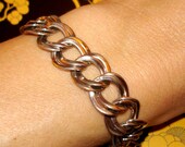 vintage silver double ring links bracelet