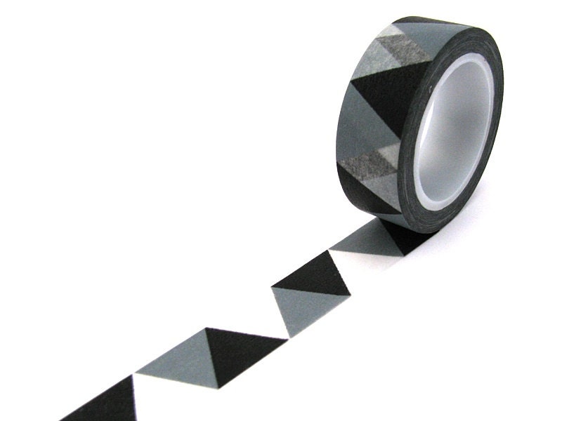 Washi Masking Tape - Grey & Black Triangles