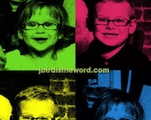 Custom Andy Warhol style 8x10 print from your photos of 2 people FREE SHIPPING in the USA