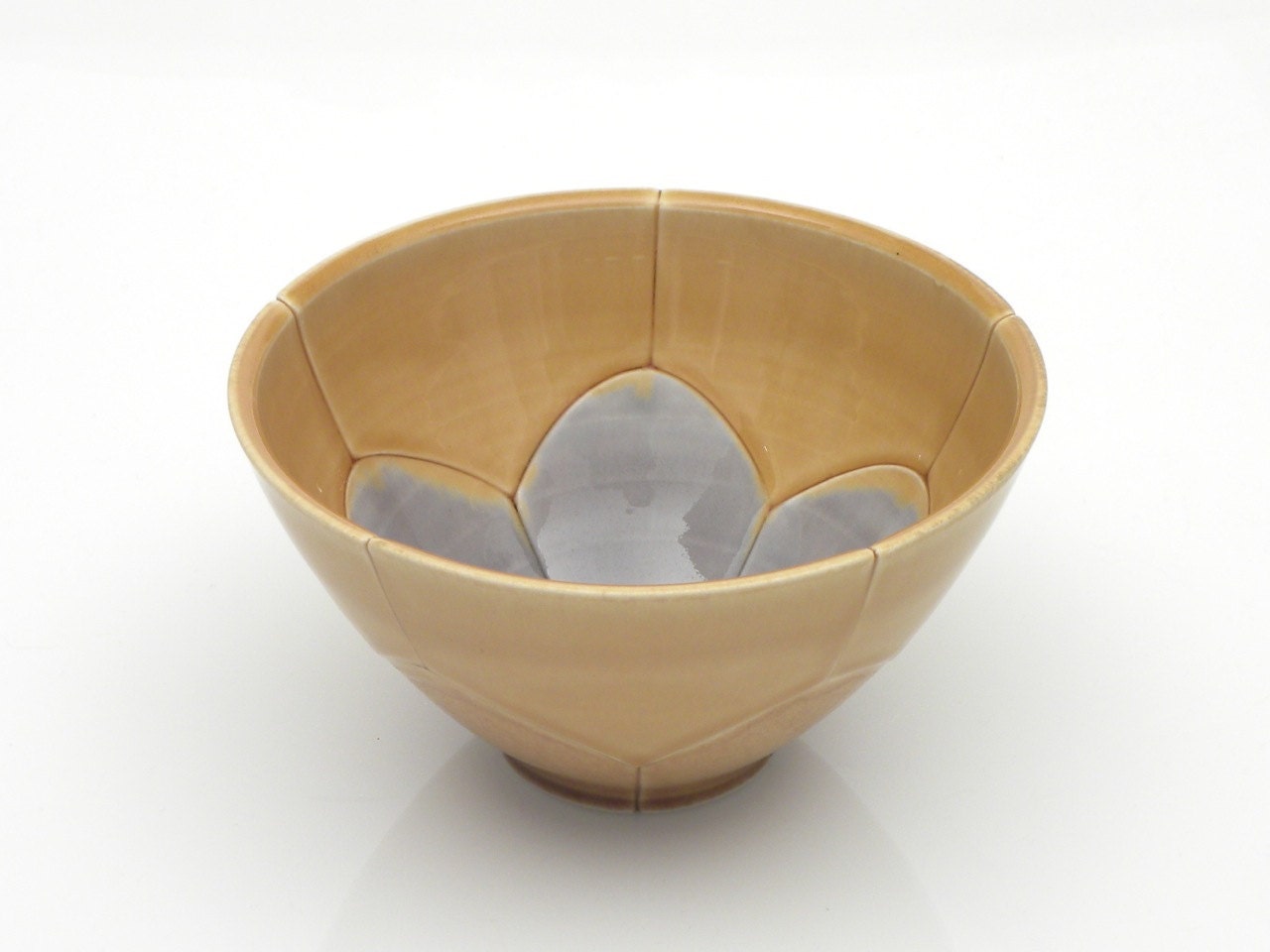 Small Amber and Lavender Cereal or Soup Bowl