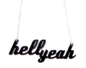 hellyeah acrylic necklace