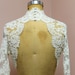 SAMPLE SALE White Bridal Lace Bolero Keyhole Back Alencon Lace Bolero with Long Sleeves