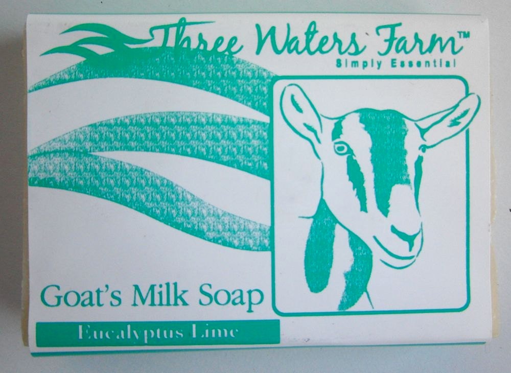 Goat's Milk Soap, All Natural, Cold Process Vegetable Oil Soap, 1 Bar, Eucalyptus Lime