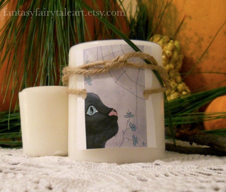 White Candle Black Cat Ritual - Protection, House Blessing, Energy Cleansing, Banishing, Peace, Good Luck, Goddess Bast