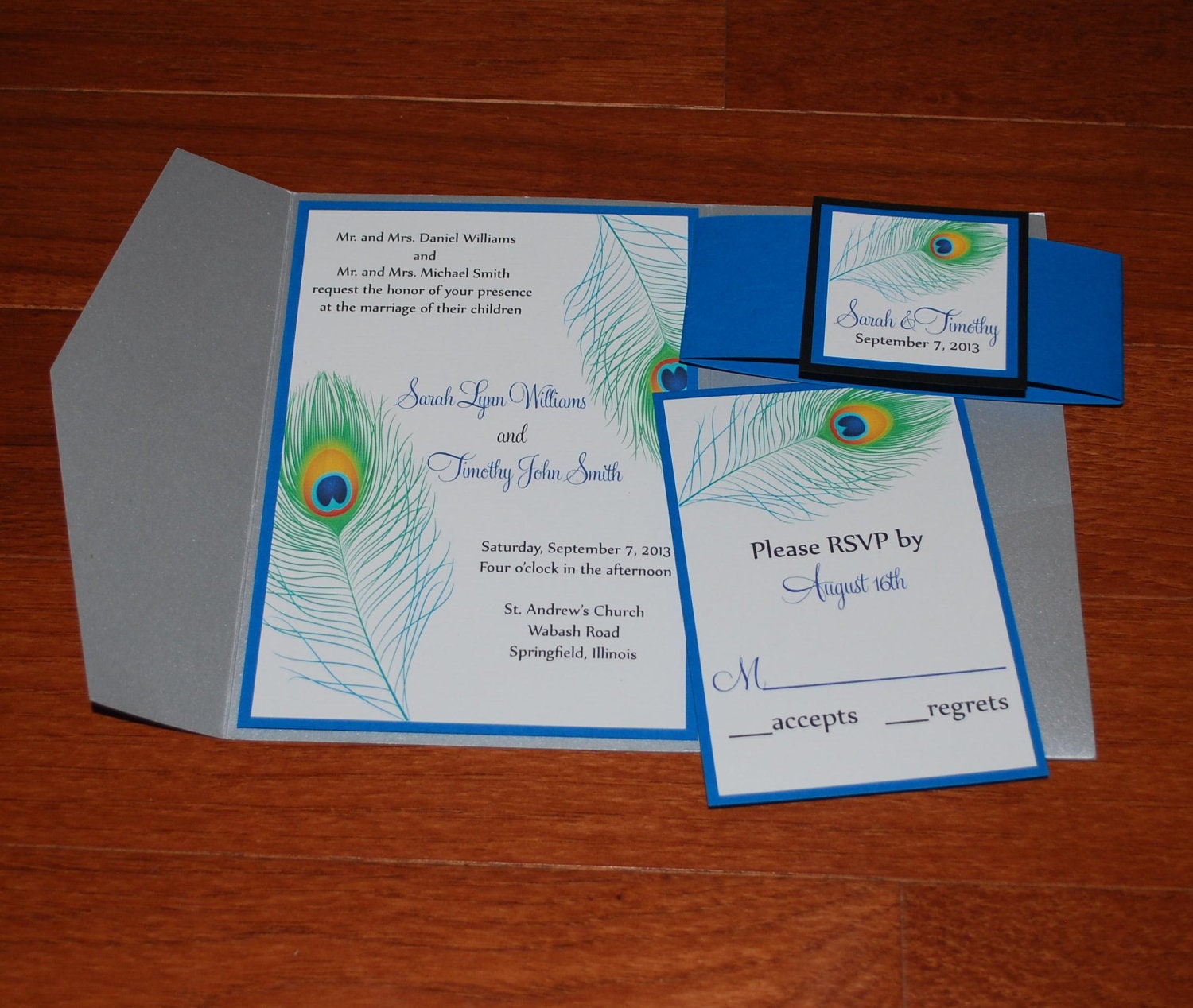 Personalized Wedding Invitations Peacock Pocketfold (SAMPLE ONLY) Il_570xn