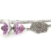 SALE Purple and White Flower Hummingbird Bookmark- Great Gift