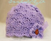 Crochet Baby Hat Pattern - Shell and Scallops Pretty Hat -  3 to 6 month size - PDF pattern - Fun Photography Prop - Instant Download