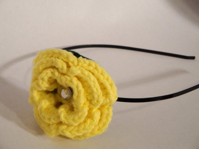 Rose Headband in Yellow