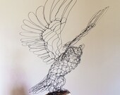 Great Horned Owl Wire Sculpture