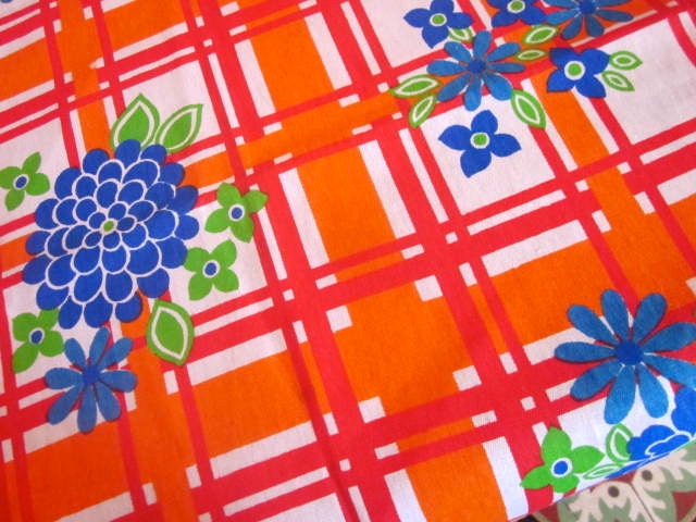 1970s French Funky Oranges Unused Tea Towel