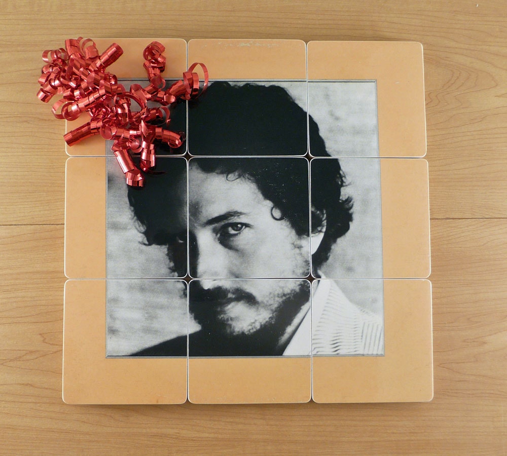 BOB DYLAN Album Coasters with New Morning Warped Record Bowl
