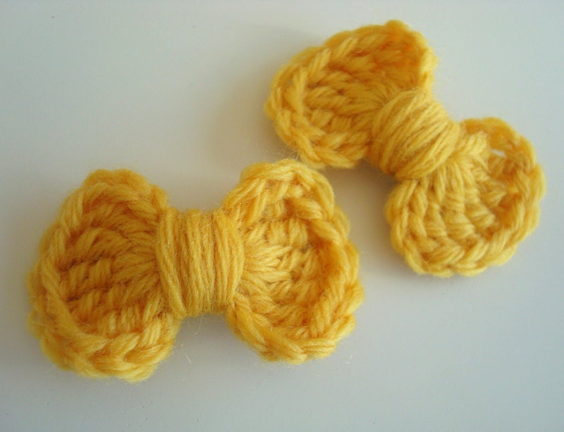 Mini Crochet Bow Hair Clips - Set of 2