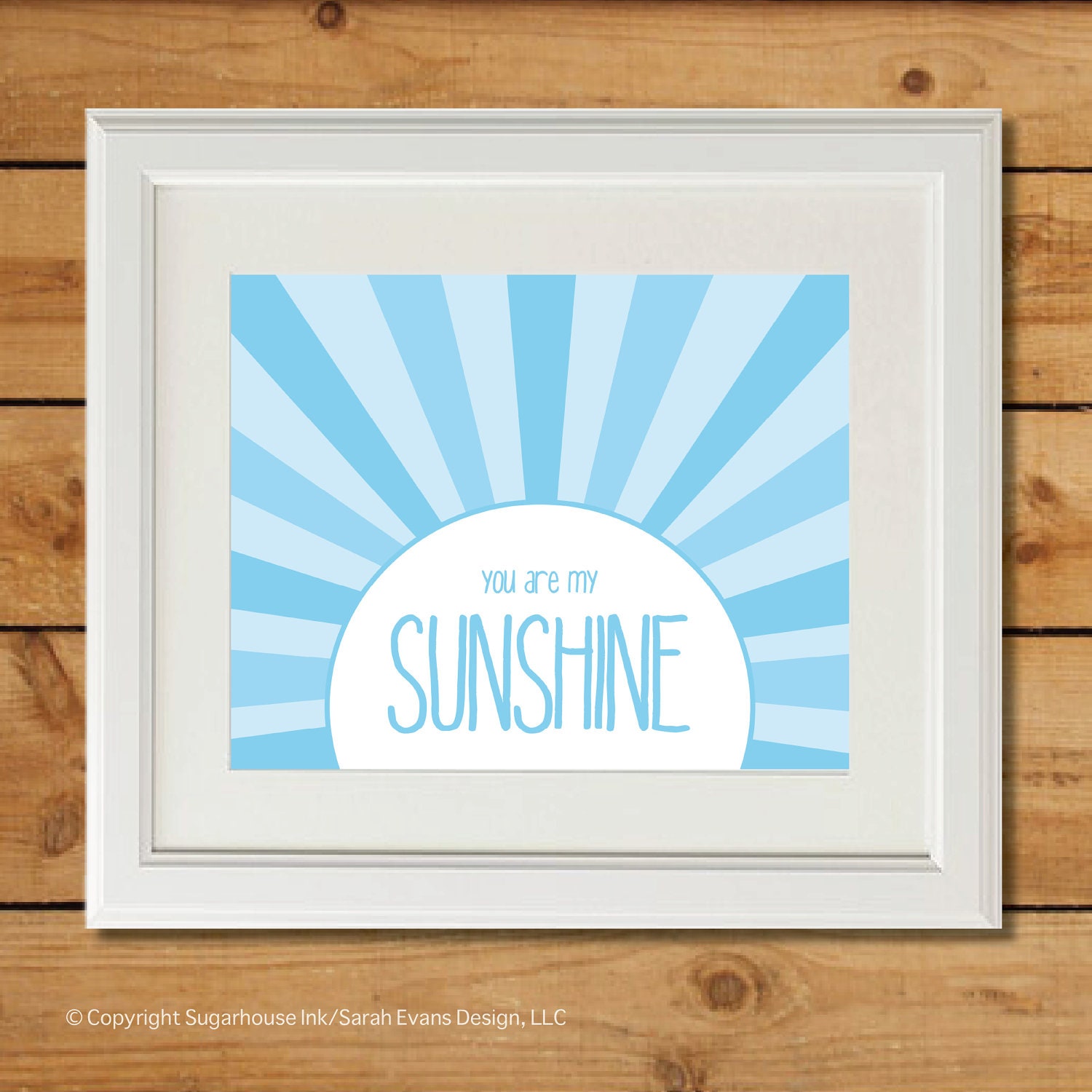 You Are My Sunshine - Printable Wall Art - Sky Blue Nursery Art