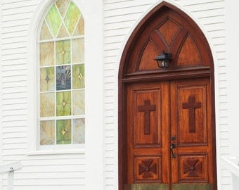 Church Photography -Wooden Door -8x10 Print -Church Door -Religious Art -Christian Home Decor -Colorado Fine Art Photography