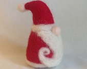 Wool Felted Santa St Nick Christmas decoration gnome elf Father Christmas red white Waldorf inspired - newtknees
