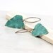 Teal Blue Leaf Earrings Rustic Brass Patina Handmade Copper Ear Wires Woodland Jewelry